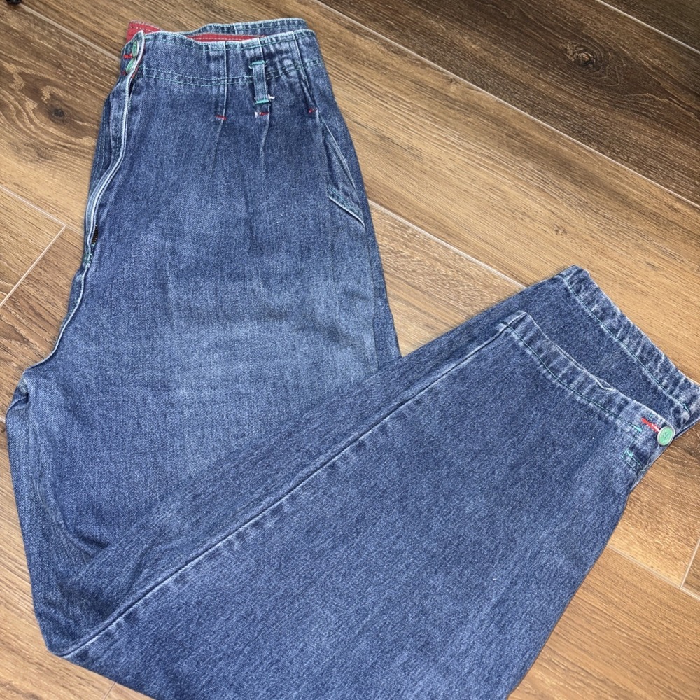 VTG 80s 90s Together Pleated High Rise Jeans Womens 16‎ Blue Wash Tapered